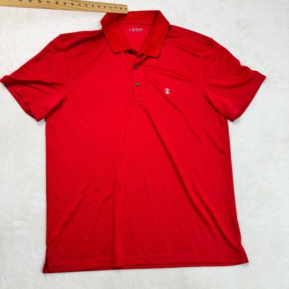 IZOD Golf Polo Shirt Red Collared Cotton Polyester Blend Men’s Size Large - Picture 1 of 8